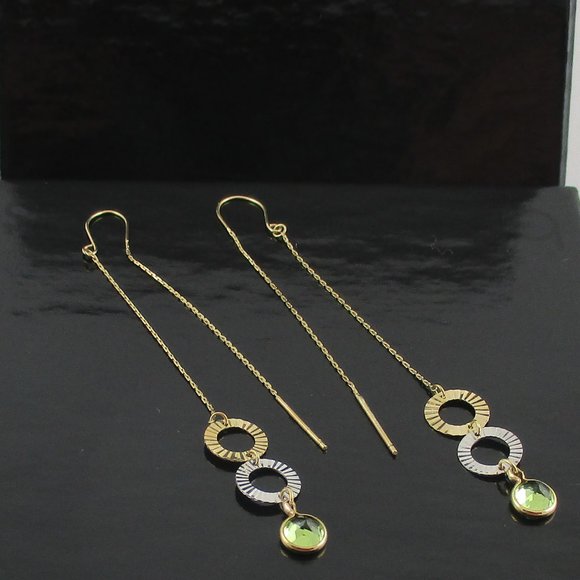 Victoria Wieck 14K Gemstone Threader Earrings - Picture 7 of 10